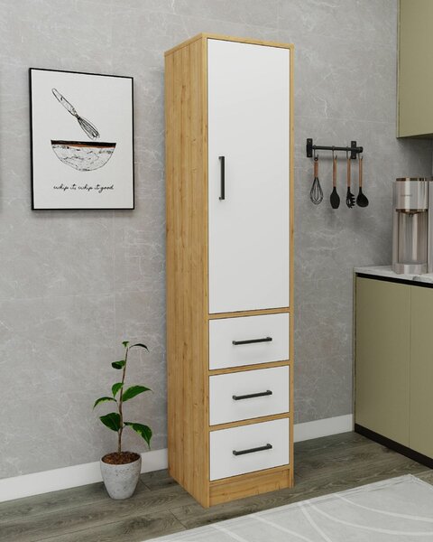 Hanah Home Multi Purpose Cabinet Sapphire Oak White Modera - Sapphire Oak, White