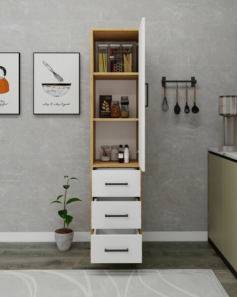 Hanah Home Multi Purpose Cabinet Sapphire Oak White Modera - Sapphire Oak, White