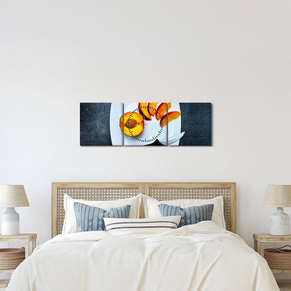 Őszibarack képe (órával) (90x30 cm)