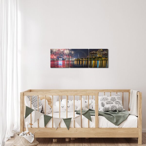A szingapúri tűzijáték képe (órával) (90x30 cm)