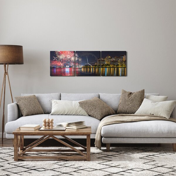 A szingapúri tűzijáték képe (órával) (90x30 cm)