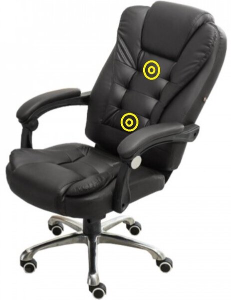 Be Comfort OC04 irodai forgószék beépített USB-s masszázs funkcióval modern főnöki szék forgószék fekete