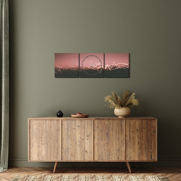 Absztrakt kép (órával) (90x30 cm)