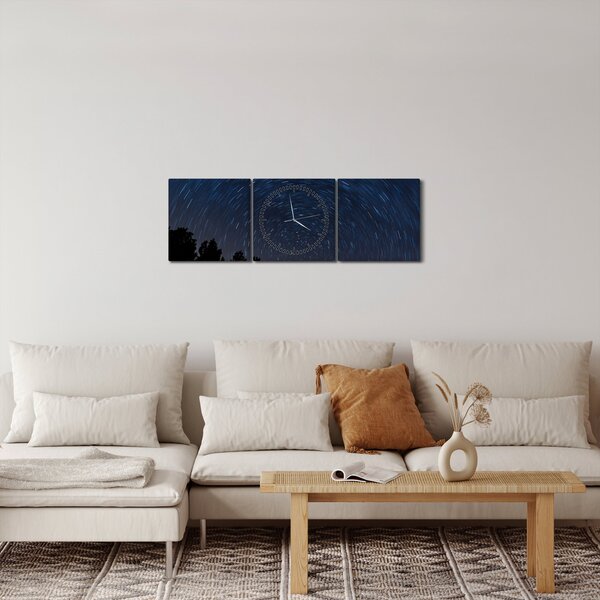 Éjszakai égbolt képe (órával) (90x30 cm)
