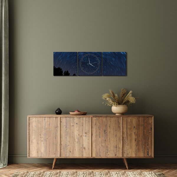 Éjszakai égbolt képe (órával) (90x30 cm)