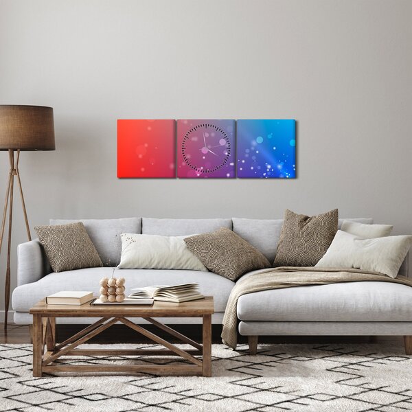 Modern absztrakt kép (órával) (90x30 cm)