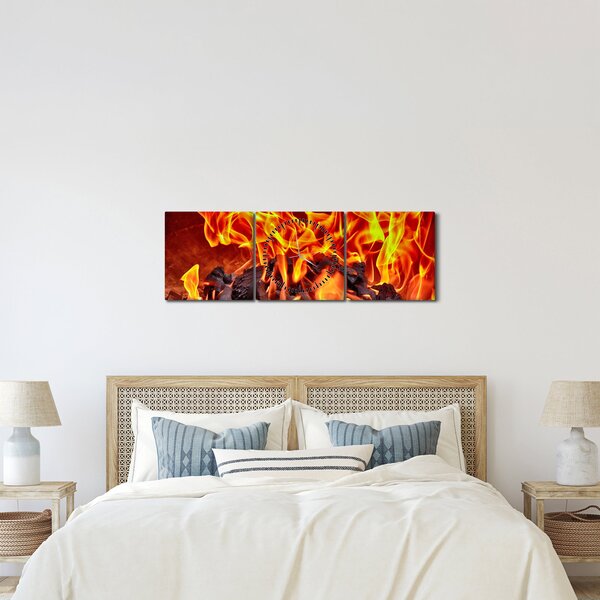 Az égő szén képe (órával) (90x30 cm)