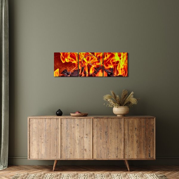 Az égő szén képe (órával) (90x30 cm)