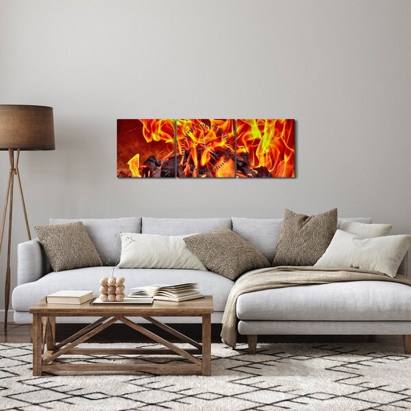Az égő szén képe (órával) (90x30 cm)