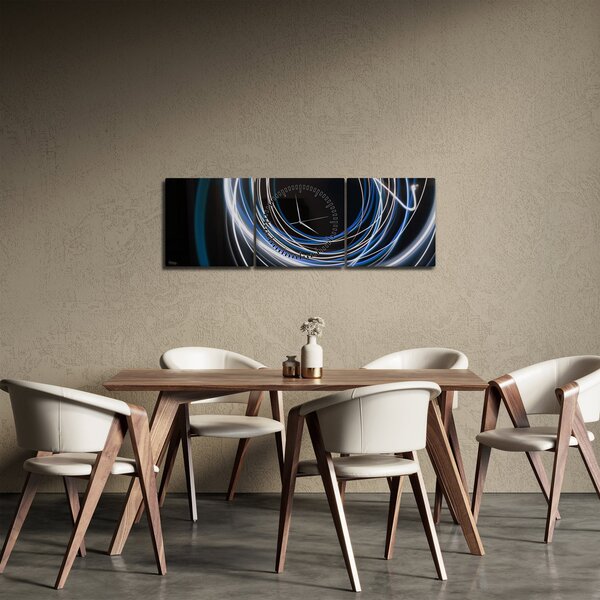 Kék vonalak képe (órával) (90x30 cm)