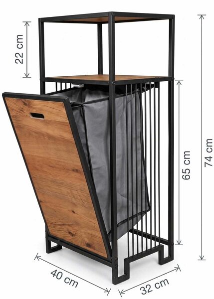 Hanah Home Bath Shelf Natural Black Peka9092