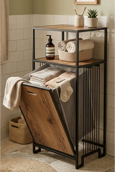 Hanah Home Bath Shelf Natural Black Peka9092