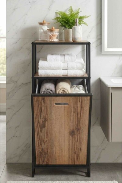 Hanah Home Bath Shelf Natural Black Peka9092