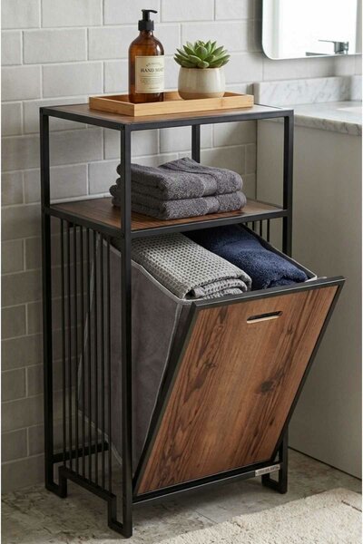 Hanah Home Bath Shelf Natural Black Peka9092
