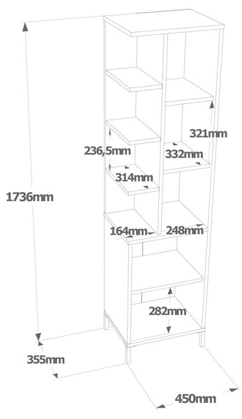 Hanah Home Többcélú szekrény Vı1-W, Fehér