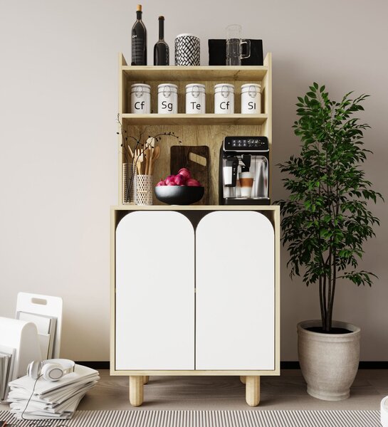 Hanah Home Többcélú szekrény Sapphire Oak White Parma 2 - Sapphire Oak, Fehér