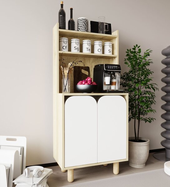 Hanah Home Többcélú szekrény Sapphire Oak White Parma 2 - Sapphire Oak, Fehér