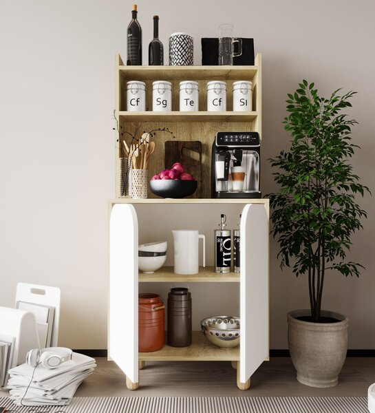 Hanah Home Többcélú szekrény Sapphire Oak White Parma 2 - Sapphire Oak, Fehér