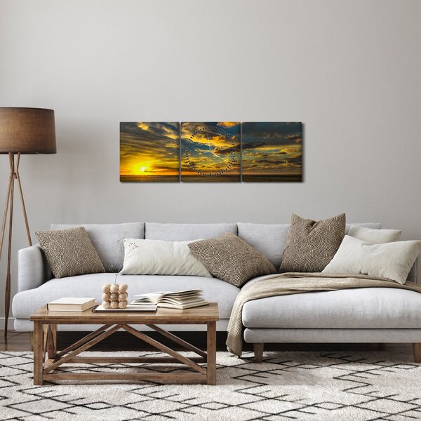 Naplemente a tengeren (órával) (90x30 cm)