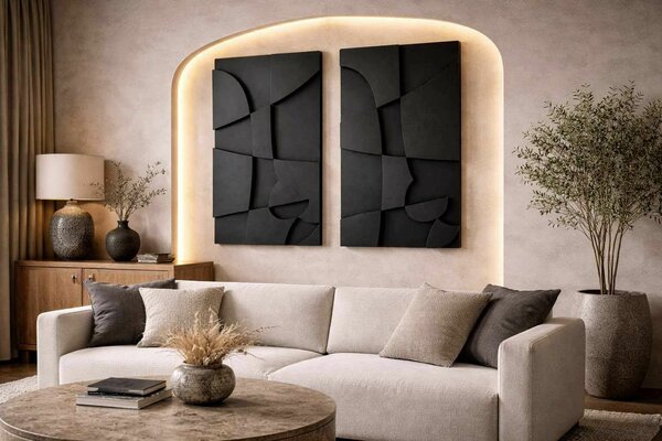 Wallity Dekoratív Fali Kiegészítő Fekete 3D70100-005