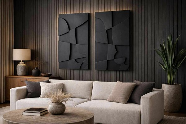 Wallity Dekoratív Fali Kiegészítő Fekete 3D70100-005
