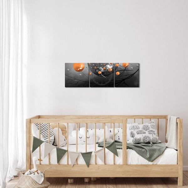 Narancssárga gömbök képe (órával) (90x30 cm)