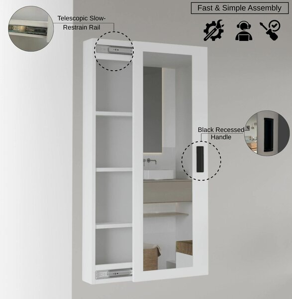Hanah Home Fürdőszobai polc, Fehér, Lun1-W