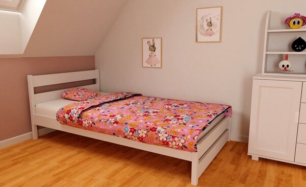 Kamilla Fehér fenyő Gyerekágy 80x160 + ajándék ágyráccsal