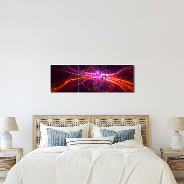 Modern absztrakció képe (órával) (90x30 cm)