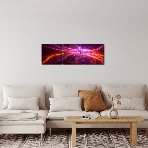 Modern absztrakció képe (órával) (90x30 cm)