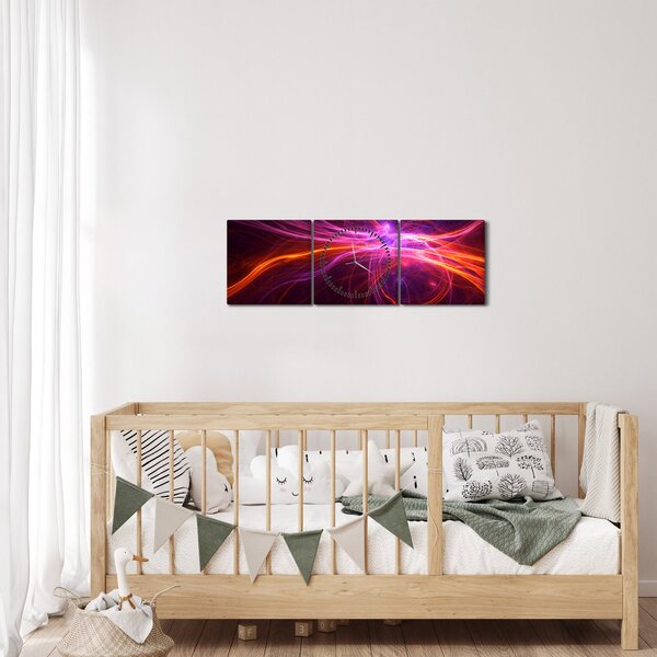 Modern absztrakció képe (órával) (90x30 cm)