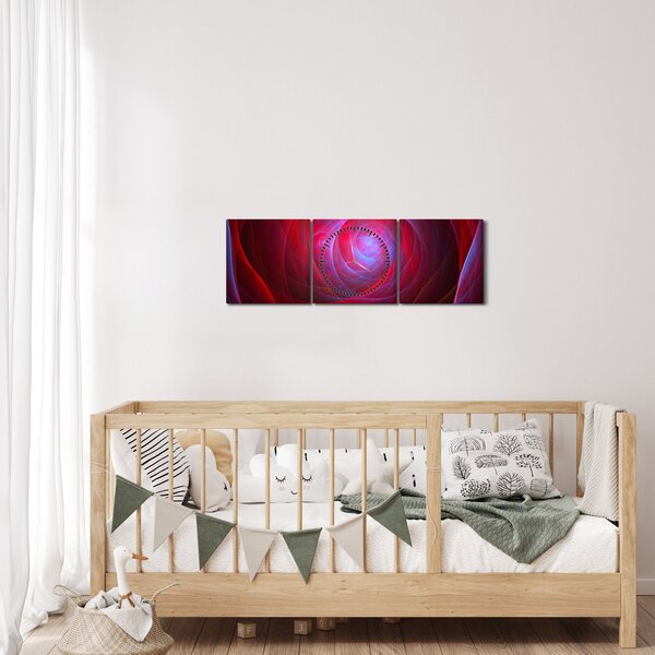 Absztrakt szemek képe (órával) (90x30 cm)