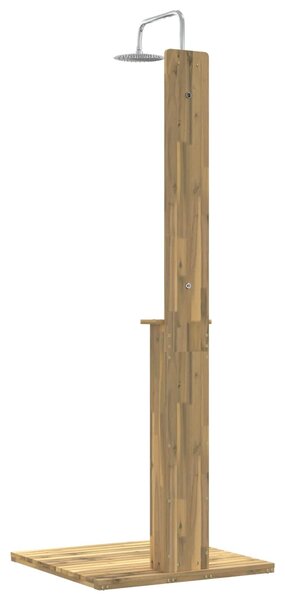 VidaXL Kültéri zuhany 217 cm Szilárd akácfa és rozsdamentes acél Fehér