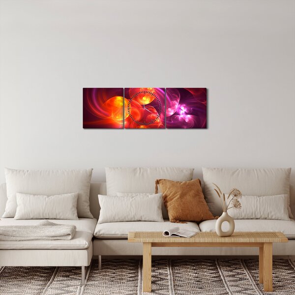 Modern absztrakció képe (órával) (90x30 cm)