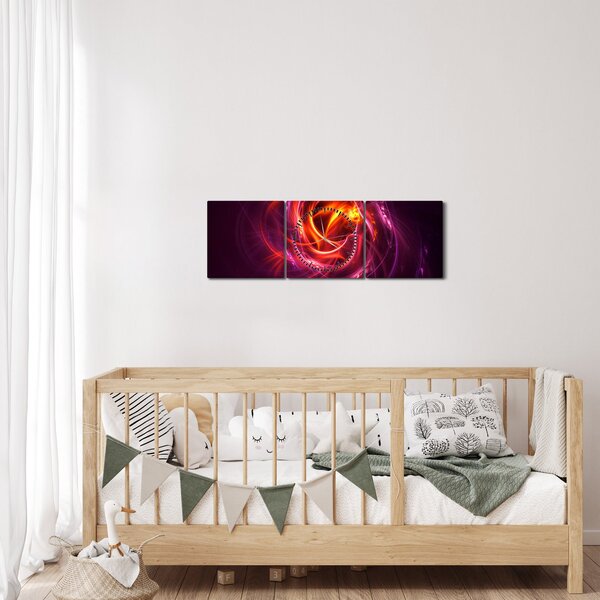 Ragyogó modern absztrakció képe (órával) (90x30 cm)
