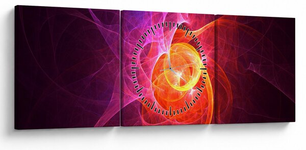 Modern absztrakt kép (órával) (90x30 cm)