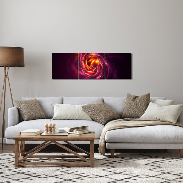 Ragyogó modern absztrakció képe (órával) (90x30 cm)