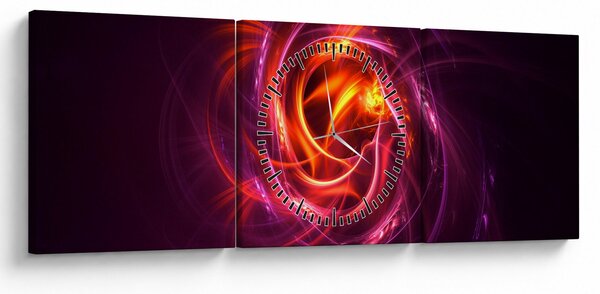 Ragyogó modern absztrakció képe (órával) (90x30 cm)