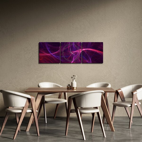 Absztrakt görbék képe (órával) (90x30 cm)
