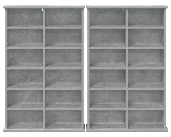 VidaXL CD szekrény 2 db Betonszürke 60 x 17 x 92 cm Szerelt Fa