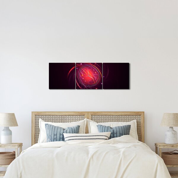 Modern kép absztrakció (órával) (90x30 cm)