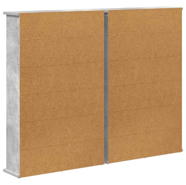 VidaXL CD szekrény 2 db Betonszürke 60 x 17 x 92 cm Szerelt Fa