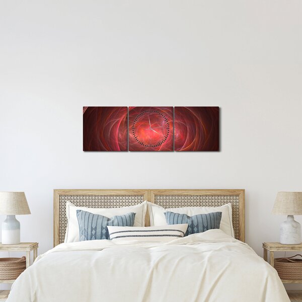 Modern absztrakt kép (órával) (90x30 cm)