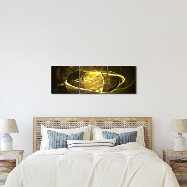 Modern absztrakt kép (órával) (90x30 cm)