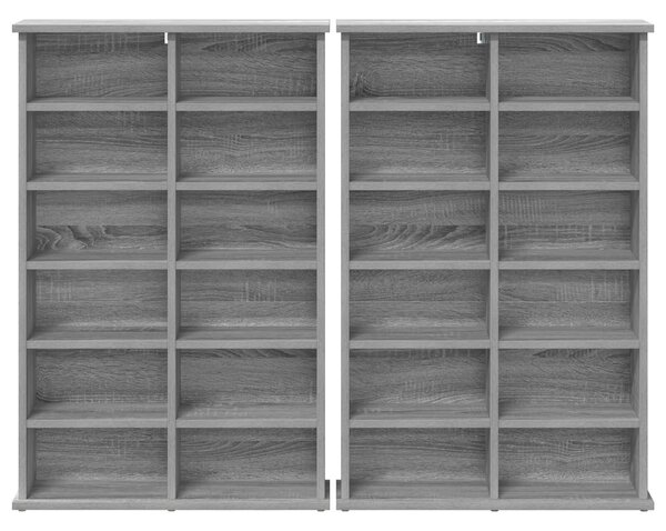 VidaXL CD szekrény 2 db Szürke Sonoma 60 x 17 x 92 cm Szerelt Fa