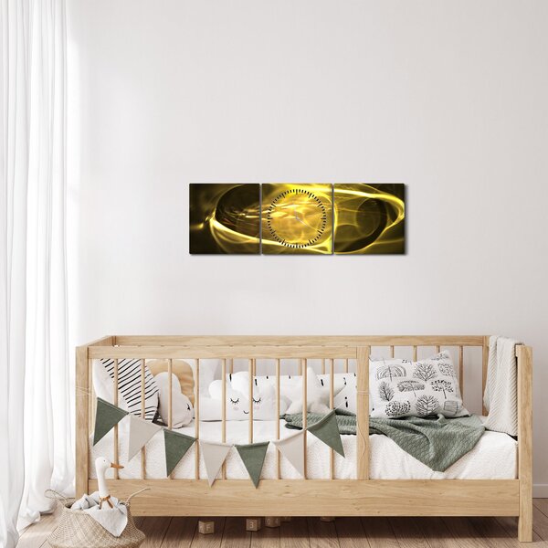 Modern absztrakt kép (órával) (90x30 cm)