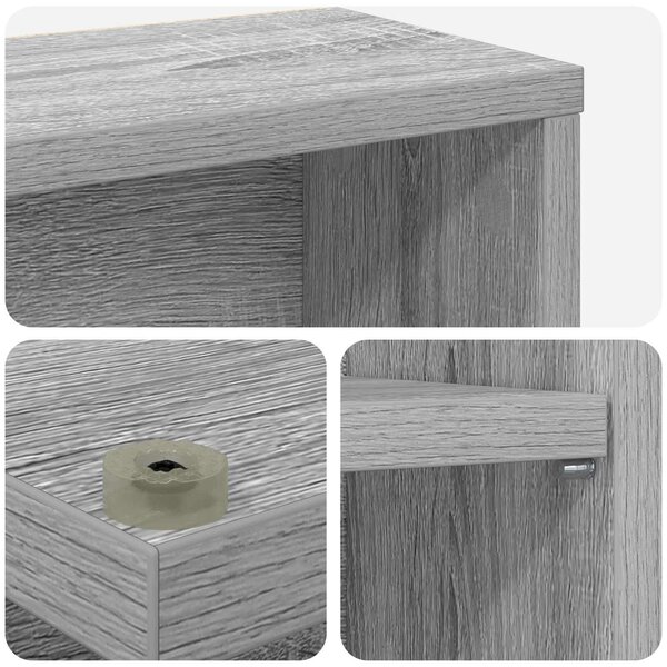 VidaXL CD szekrény 2 db Szürke Sonoma 60 x 17 x 92 cm Szerelt Fa