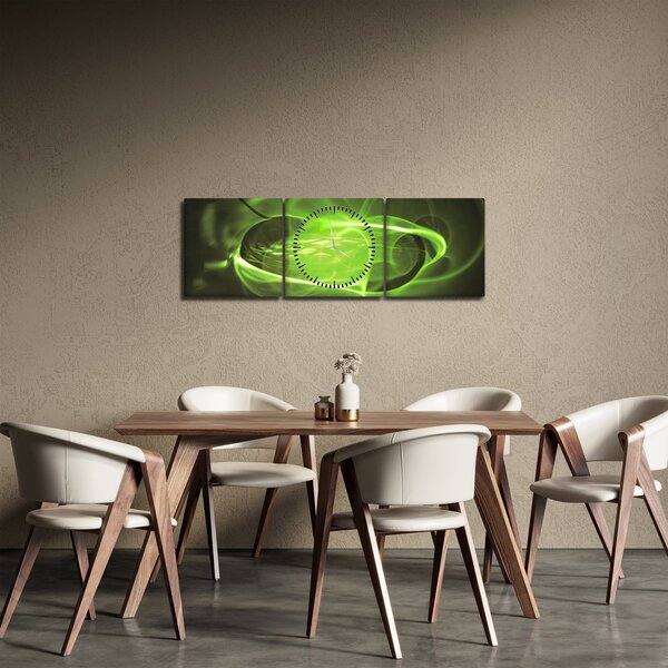 Modern absztrakt kép (órával) (90x30 cm)