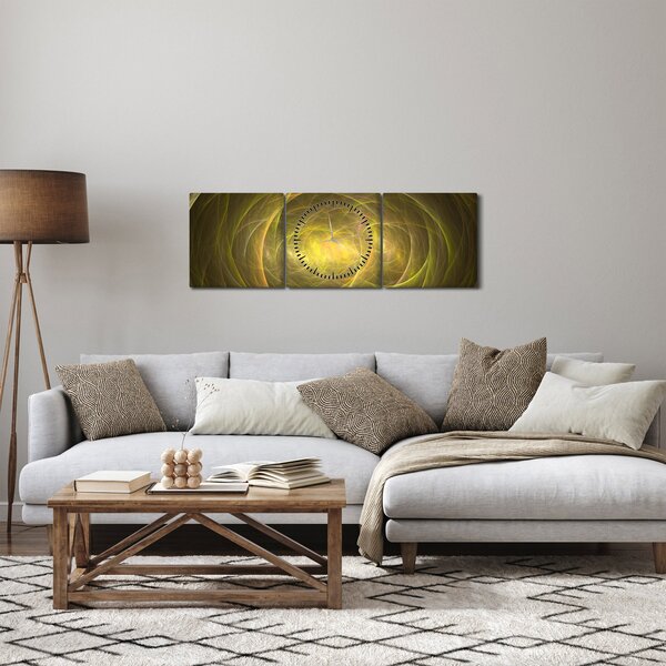 Modern absztrakt kép (órával) (90x30 cm)
