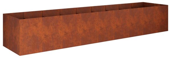 VidaXL Kerti cserép Rozsdás 360 x 80 x 60 cm Időjárásálló Acél